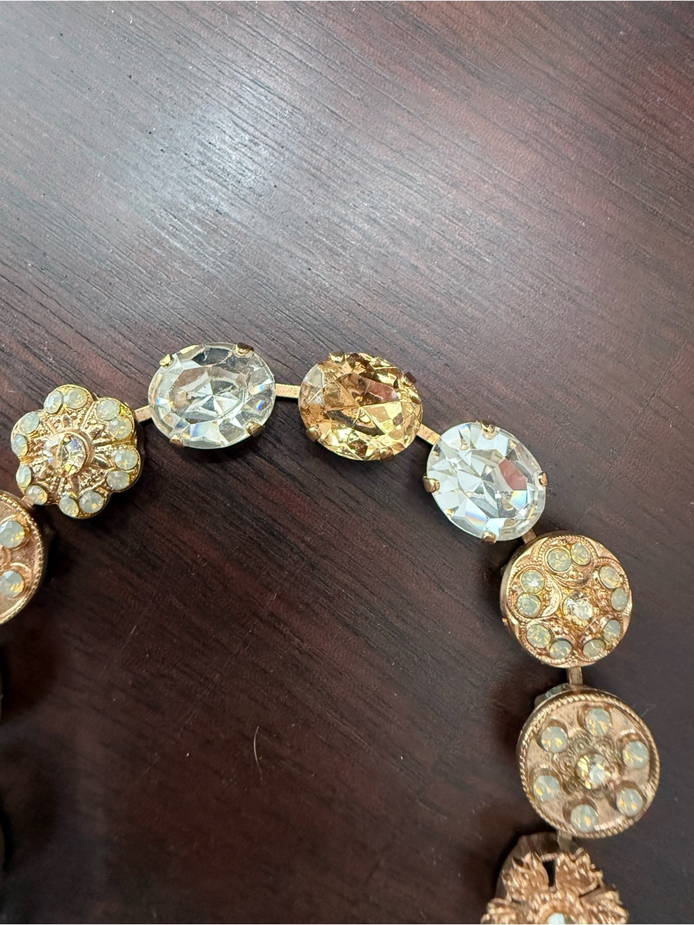 Mariana JewelryGold Bracelet with Clear and Champagne Oval Crystals - Picture 3 of 5